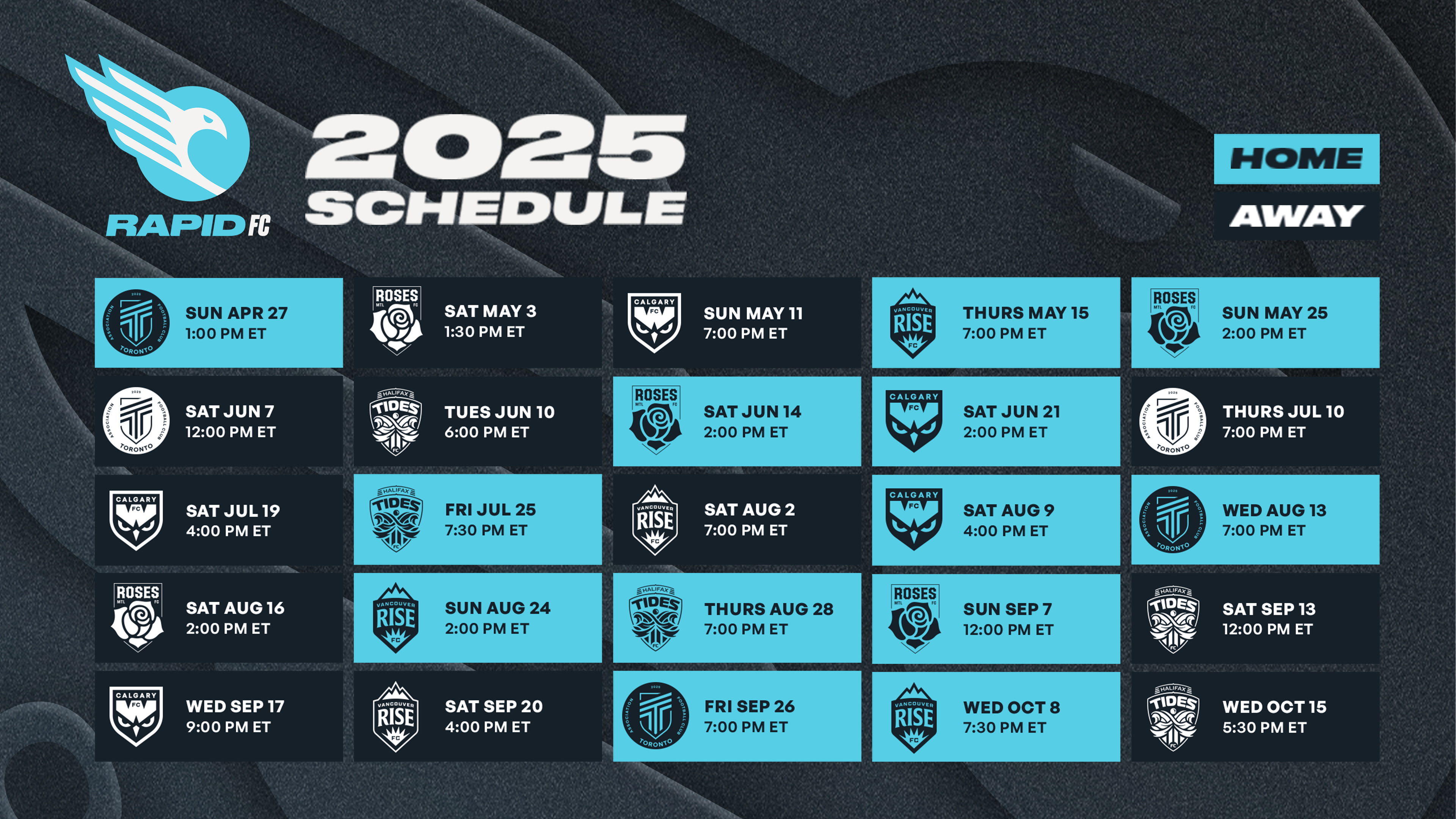 2025 Schedule - 16x9
