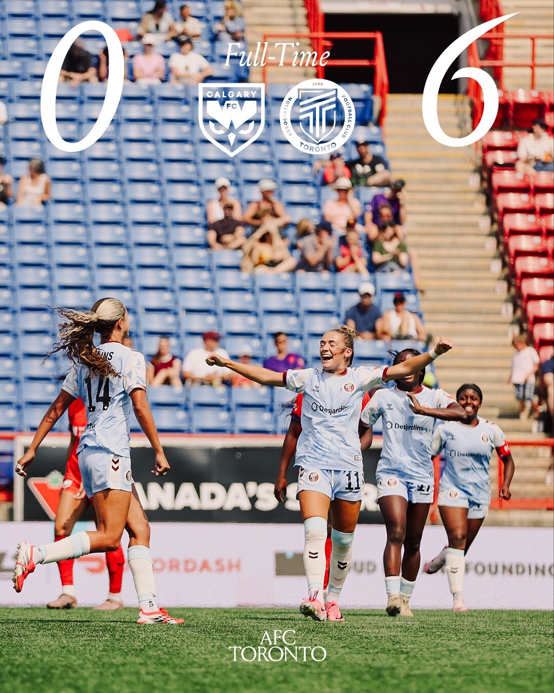AFC Toronto Claims Biggest Win of the Season with 6-0 Victory Over Calgary Wild FC