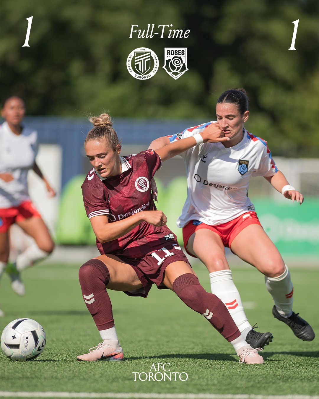 AFC Toronto Draws 1-1 with Montreal Roses FC in First Game Back at York Lions Stadium