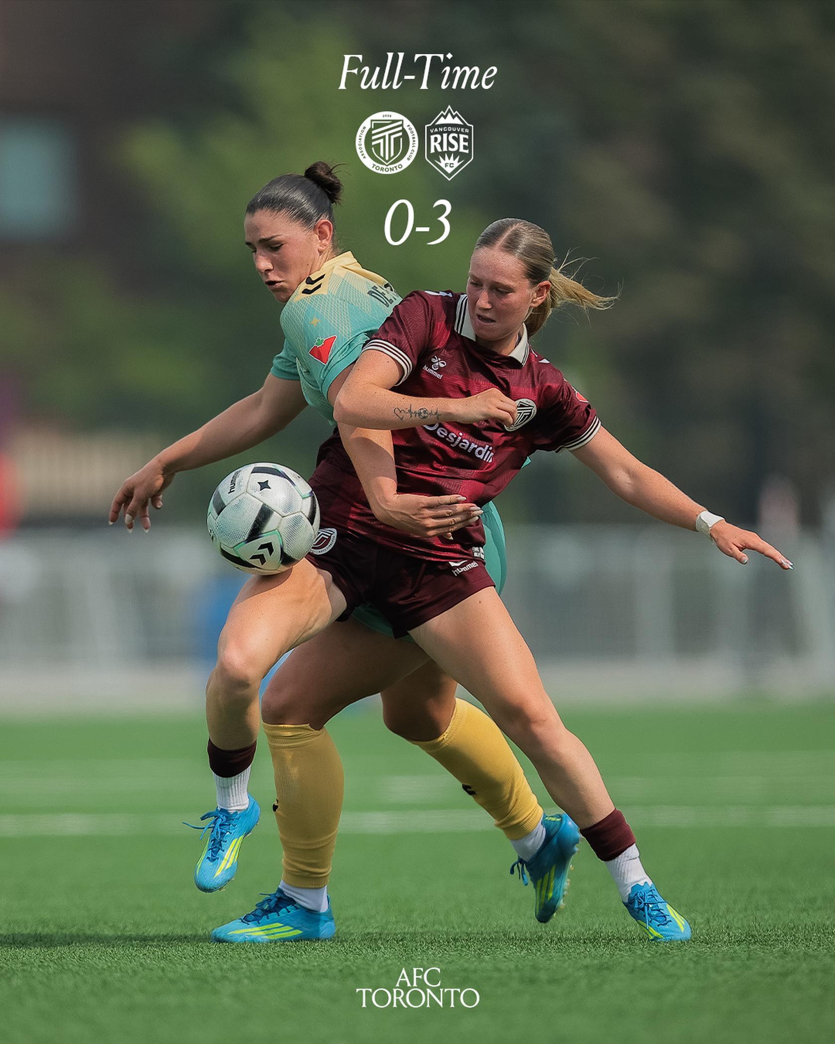 AFC Toronto Falls 3-0 to Vancouver Rise FC