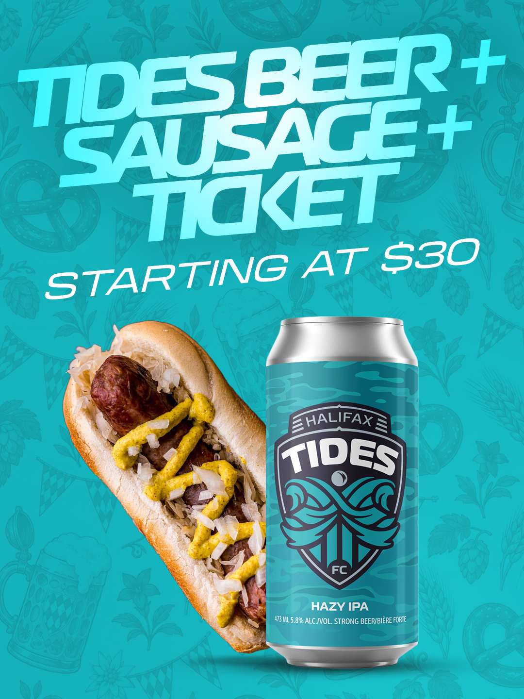 Tides Beer + Sausage + Ticket, starting at $30 — Halifax Tides FC Oktoberfest match day