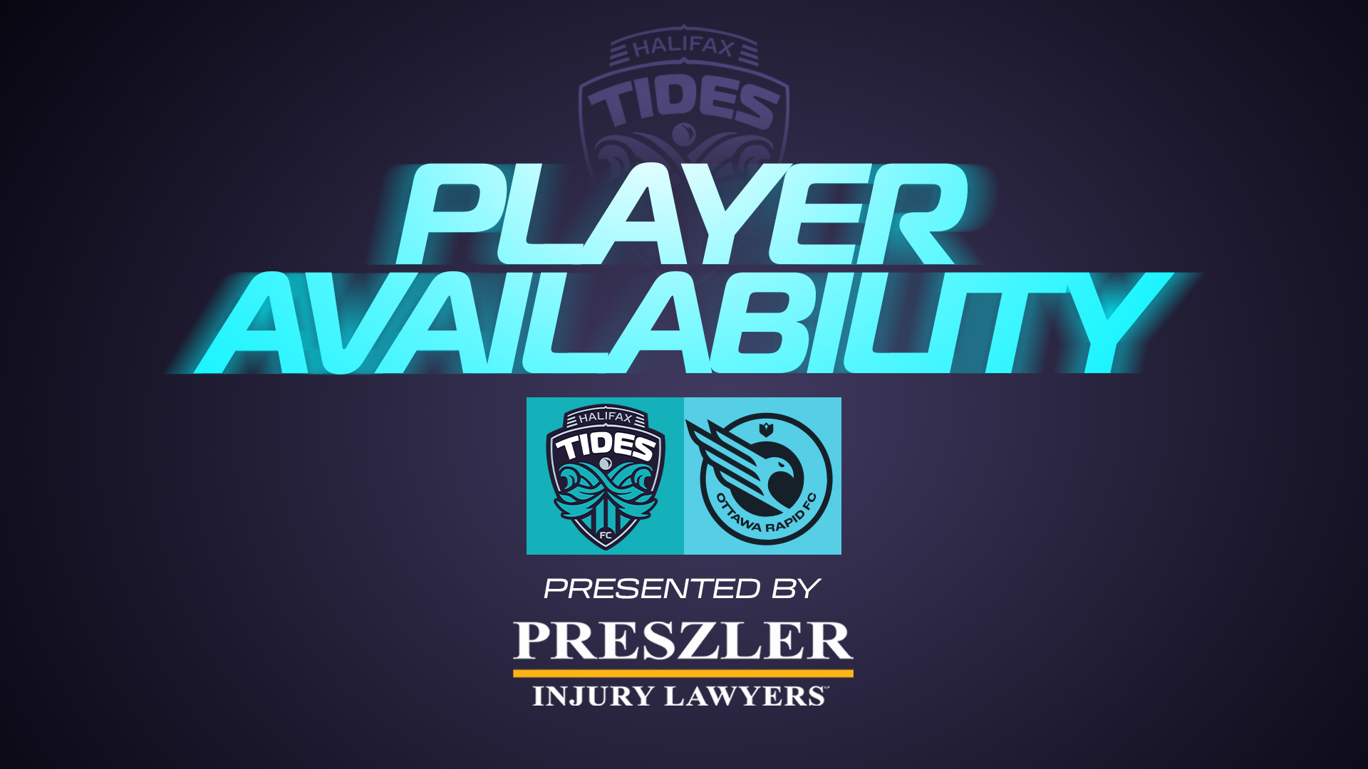 Player Availability Report: Halifax Tides FC vs. Ottawa Rapid FC