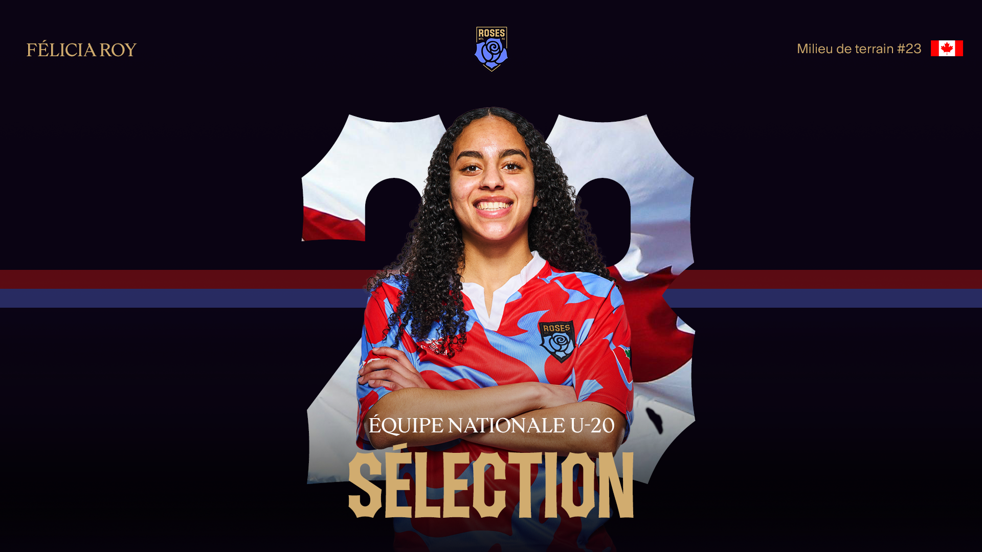 FÉLICIA ROY CONVOQUÉE AVEC LE CANADA U-20 POUR UN CAMP D'ENTRAÎNEMENT AU COSTA RICA