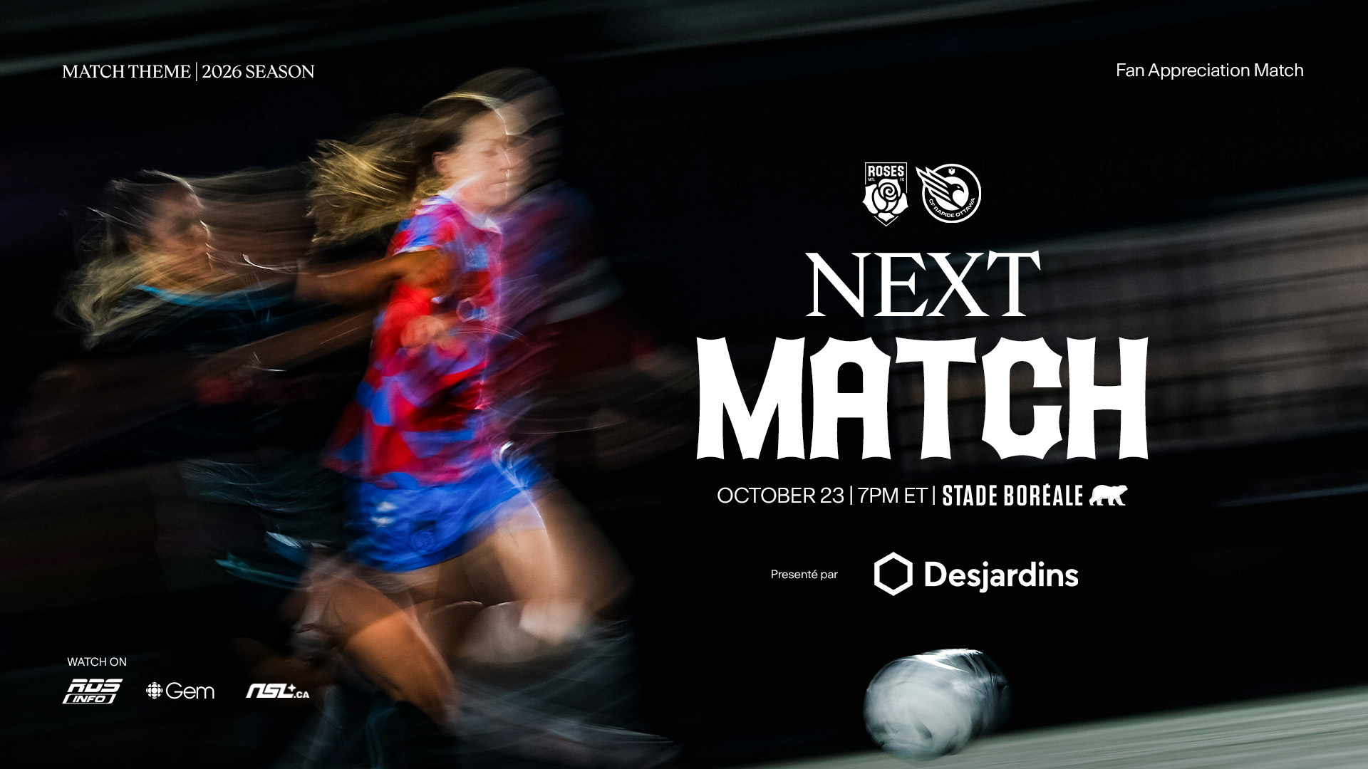 ROSES FACE OTTAWA IN HIGH STAKES MATCH AT STADE BORÉALE