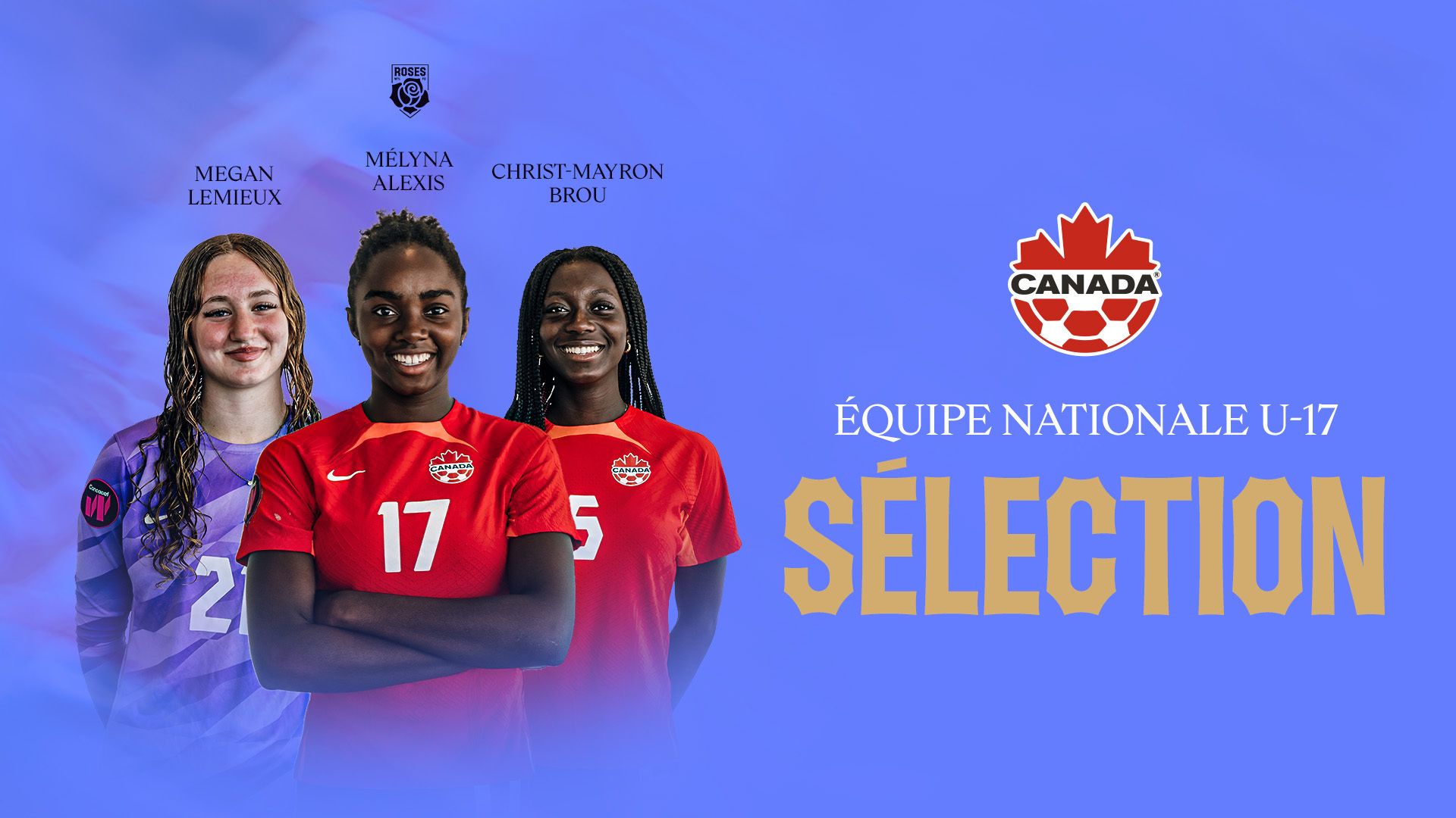 TROIS JOUEUSES DES ROSES SÉLECTIONNÉES POUR LA COUPE DU MONDE FÉMININE U-17
