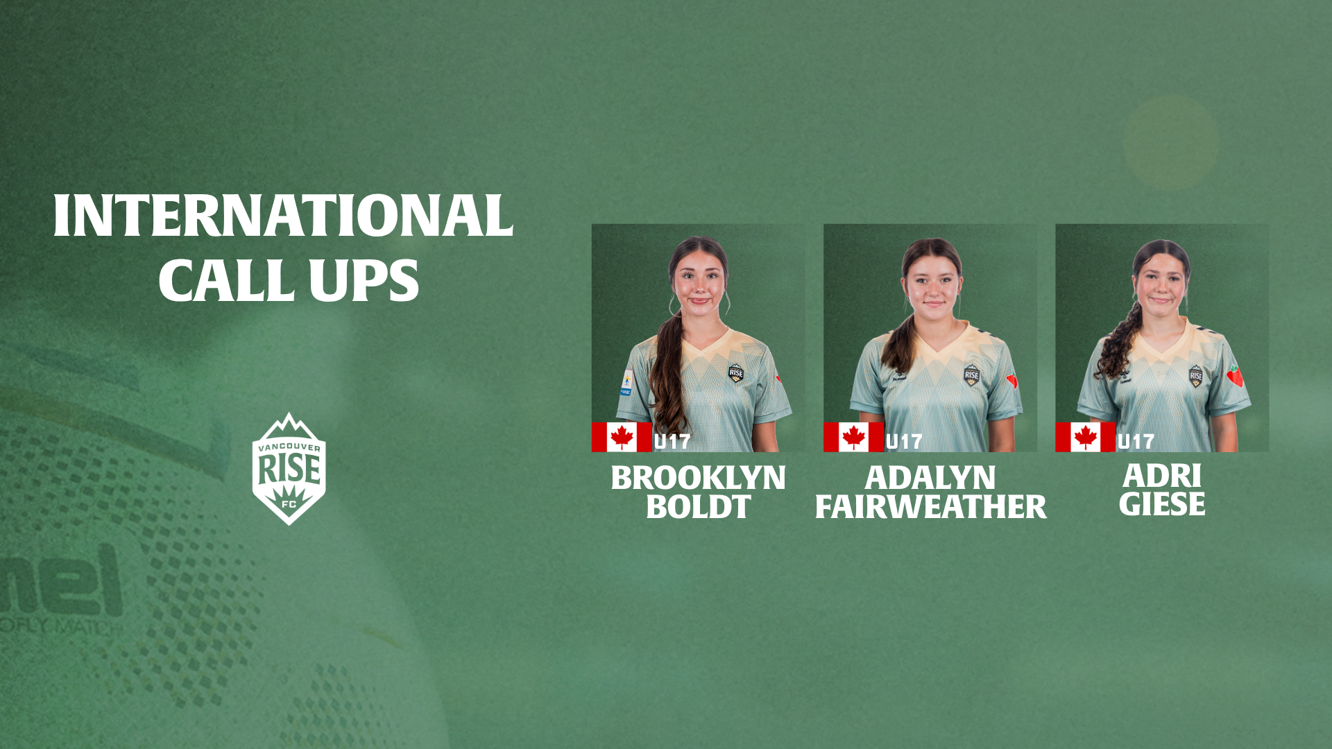 Three Vancouver Rise FC Academy players called up for Canada U-17 national team