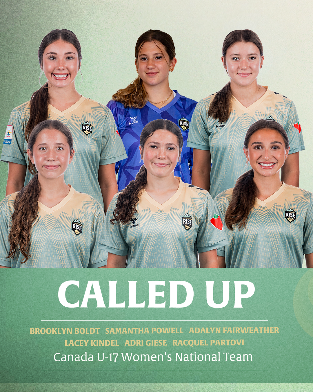 Six Vancouver Rise FC Academy Players Called Up for Canada's Women's Under-17s Concacaf Qualifiers