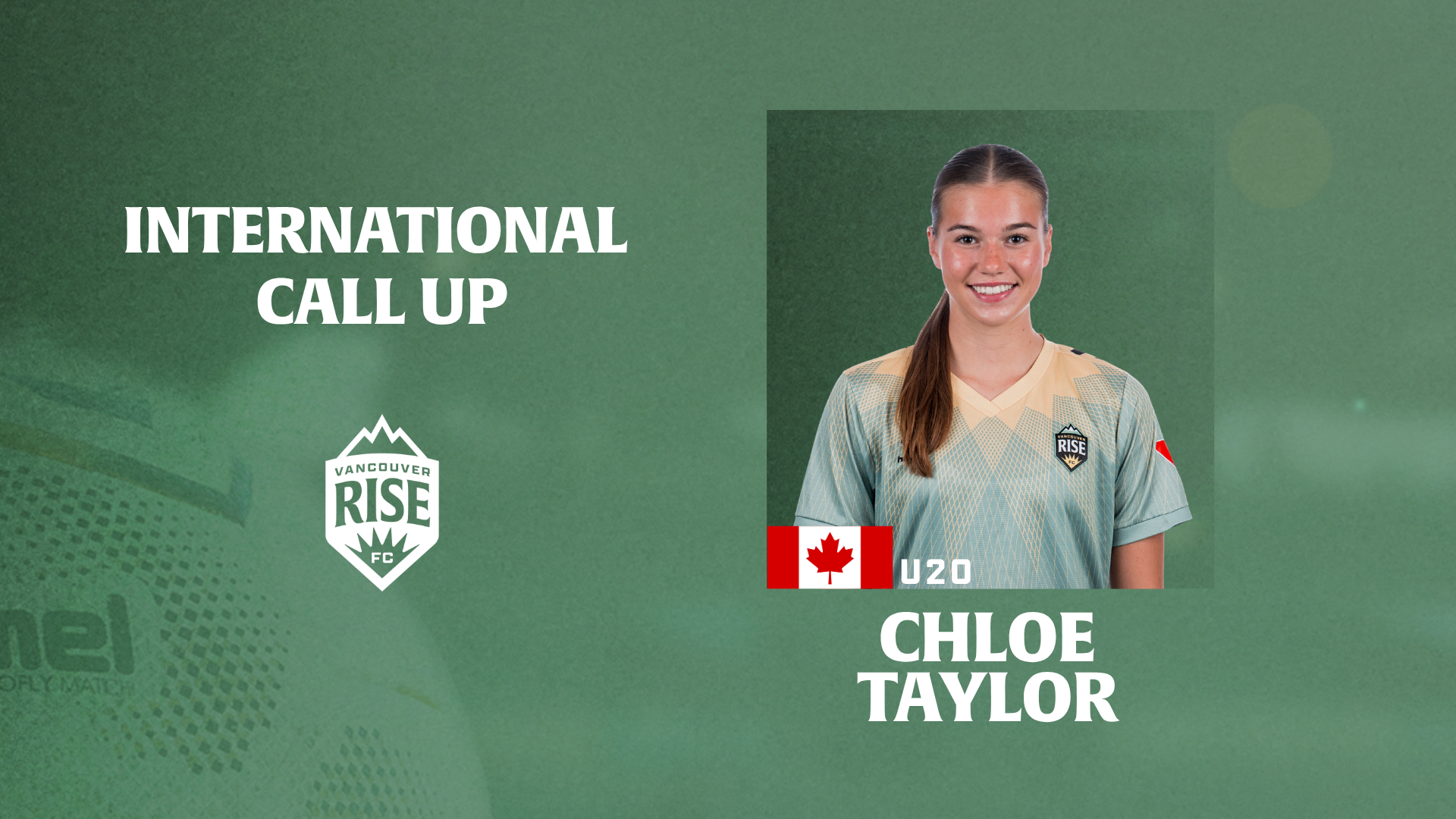 Vancouver Rise FC Academy midfielder Chloe Taylor called up for Canada U-20 camp