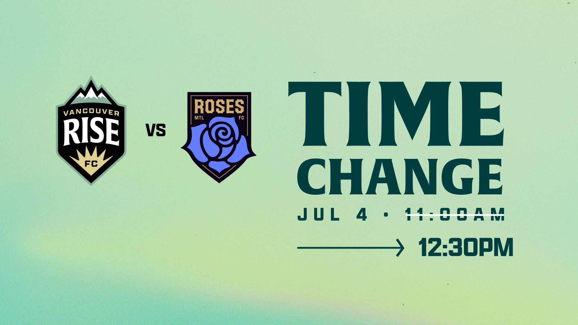 Kickoff time for Saturday, July 4 away match changed to 12:30 p.m. PT