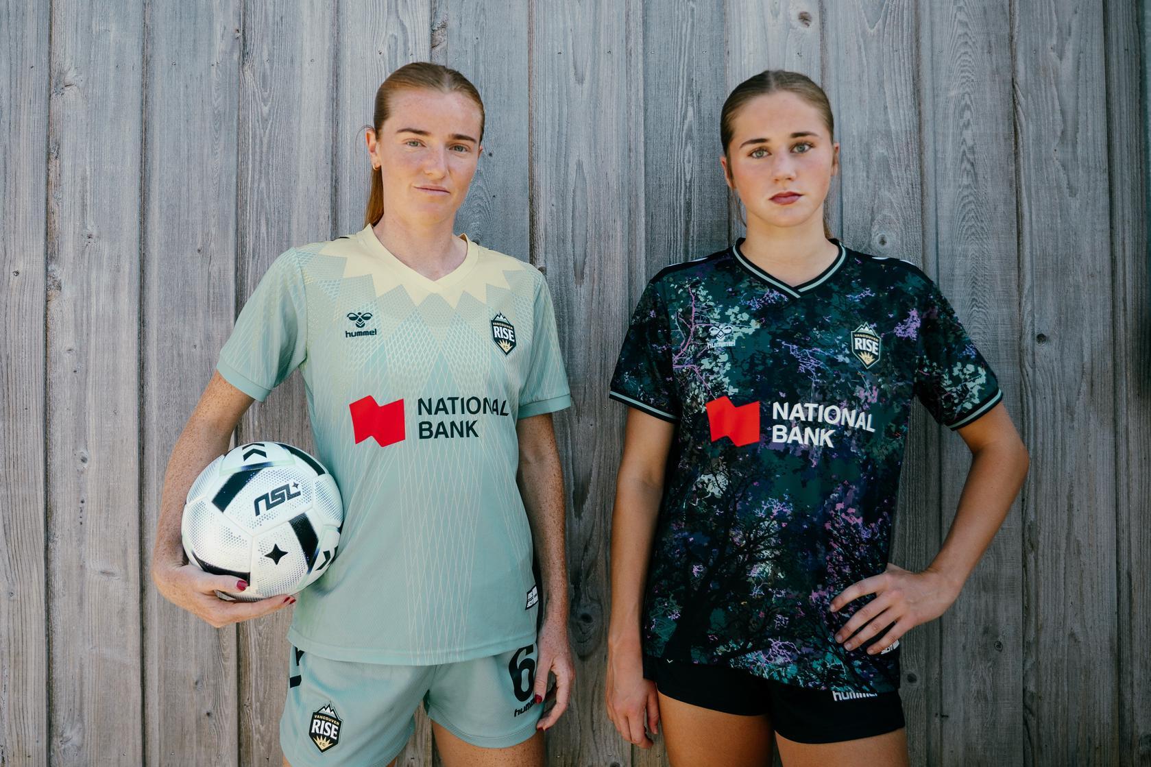 Australian defender Tori Tumeth (left) and Vancouver Rise FC Academy player Myla Ewasiuk (right) from Langley, BC. Tumeth joined Rise FC in April from Sydney FC, and Ewasiuk made her NSL debut as a 16-year-old in July.